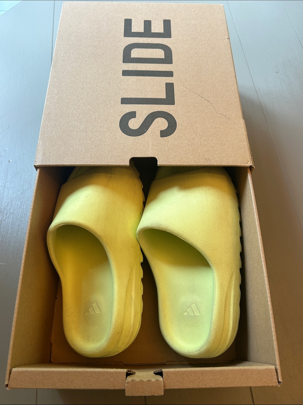 Yeezy slide glow green